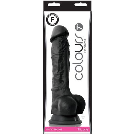 Colours Pleasures 7 in. Dildo Black-Pinkfoxxx