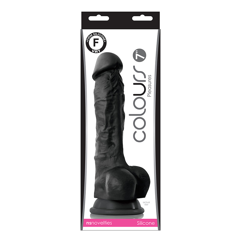 Colours Pleasures 7 in. Dildo Black-Pinkfoxxx
