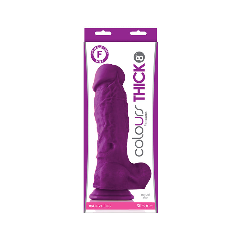 Colours Pleasures Thick 8 in. Dildo Purple-Pinkfoxxx