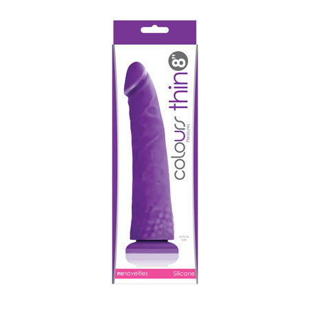 Colours Pleasures Thin 8 in. Dildo Purple-Pinkfoxxx