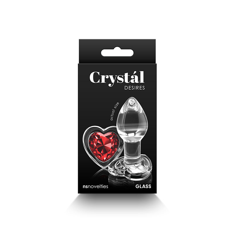 Crystal Desires Red Heart Gem Glass Plug Small-Pinkfoxxx