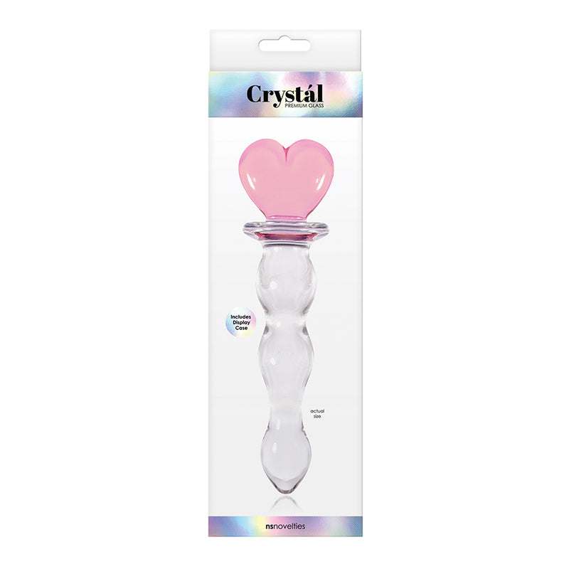 Crystal Heart of Glass 6 in. Glass Dildo Pink/Clear-Pinkfoxxx
