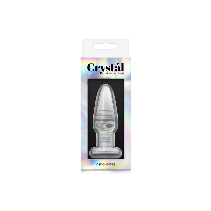 Crystal Tapered Glass Anal Plug Small Clear-Pinkfoxxx