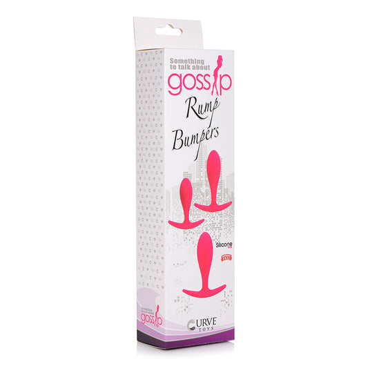 Curve Toys Gossip Rump Bumpers 3-Piece Silicone Anal Training Set Magenta-Pinkfoxxx
