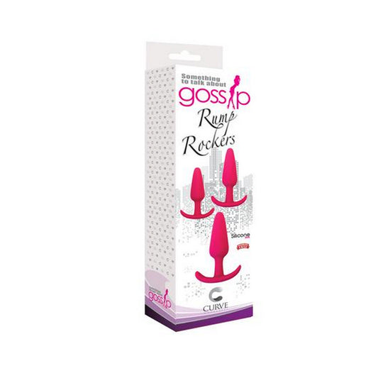 Curve Toys Gossip Rump Rockers 3-Piece Silicone Anal Training Set Magenta-Pinkfoxxx
