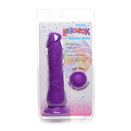 Curve Toys Lollicock 7 in. Silicone Dildo with Suction Cup Grape-Pinkfoxxx