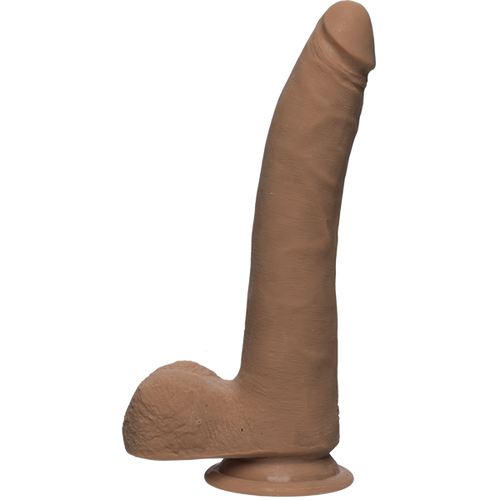 THE D REALISTIC D 9 IN SLIM W/ BALLS ULTRASKYN CARAMEL