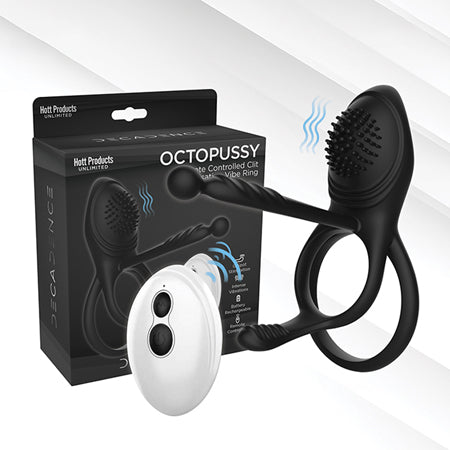 Decadence Octopussy Cock Ring/Clit/Anal Stimulator With Tentacles Remote Control-Pinkfoxxx