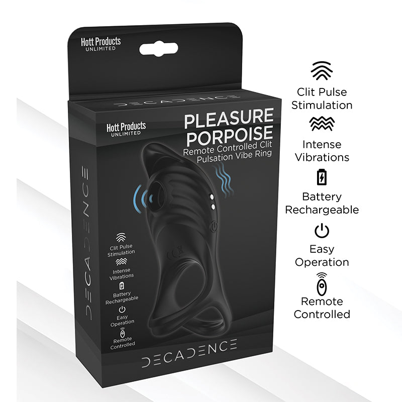 Decadence Pleasure Porpoise Cock Ring/Clit Stimulator With Remote Control-Pinkfoxxx