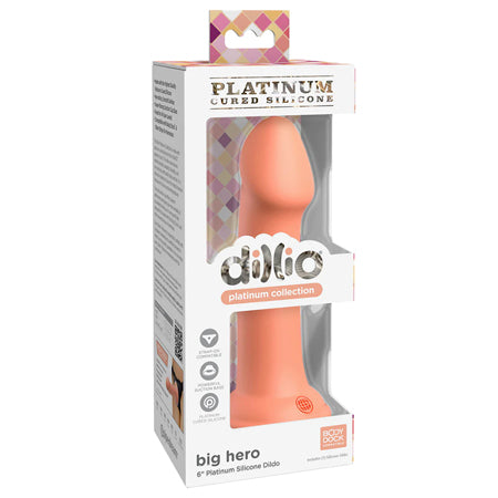 Dillio Platinum Collection Big Hero 6 in. Silicone Dildo Peach-Pinkfoxxx