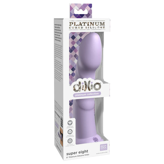 Dillio Platinum Collection Super Eight 8 in. Silicone Dildo Purple-Pinkfoxxx