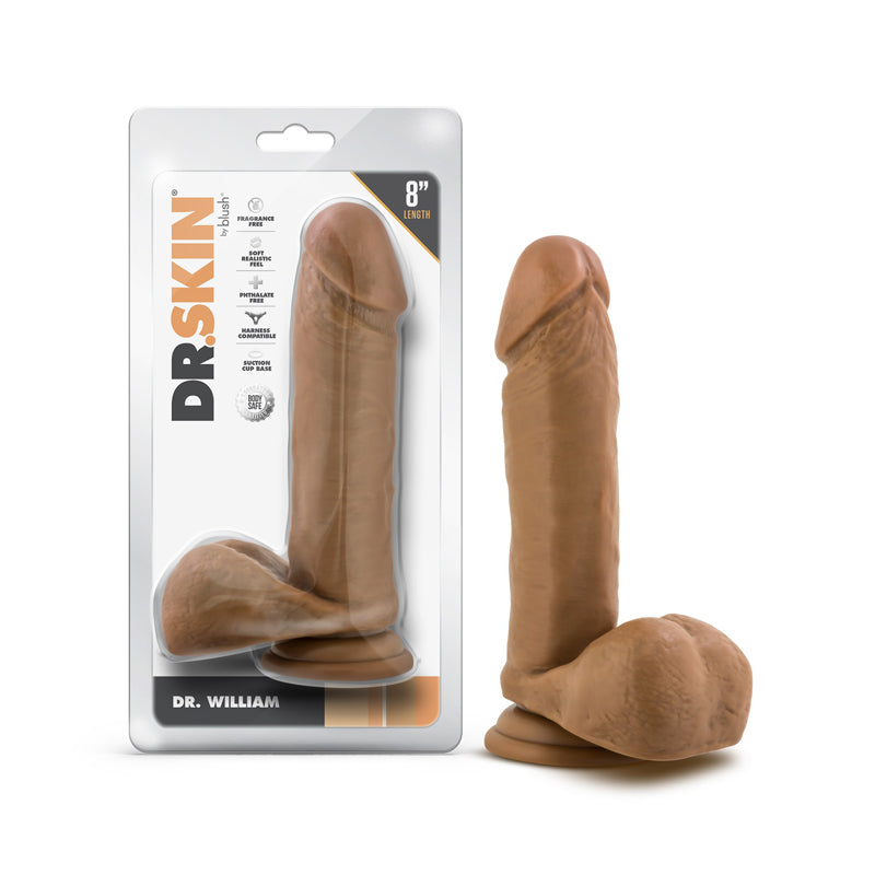Dr. Skin Dr. William 8 in. Dildo with Balls Tan-Pinkfoxxx