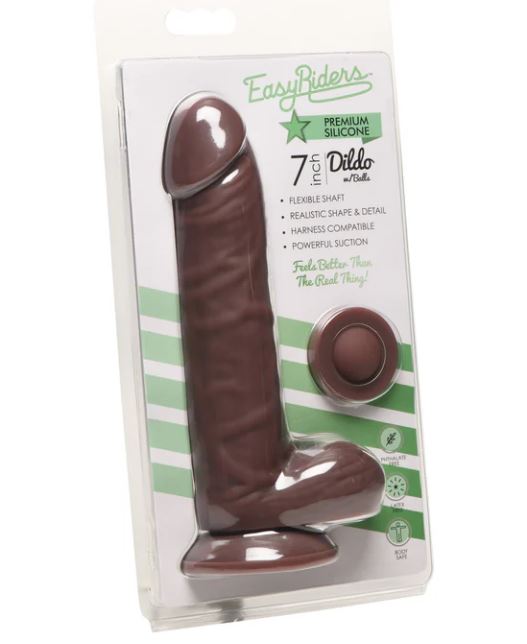 EASY RIDERS 7IN DILDO W/ BALLS SILICONE DARK - CN18093411
