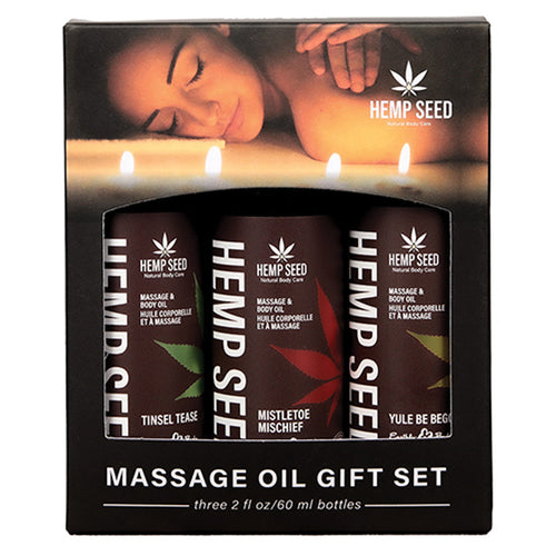 HEMP SEED MASSAGE OIL TRIO GIFT SET 2OZ - EBMASGH225