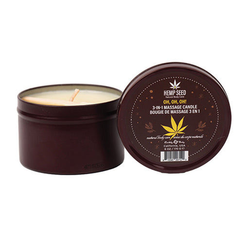 HEMP SEED 3-IN-1 MASSAGE CANDLE OH OH OH 6OZ - EBHSCH024B
