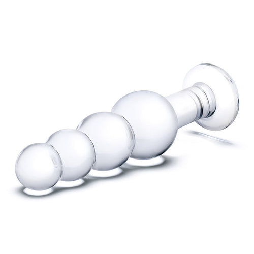 GLAS 7.25 GLASS BEADED BUTT PLUG " - ELGLAS504