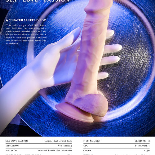 EVOLVED 6.5 IN NATURAL FEEL DILDO LIGHT - ENSLDD35712