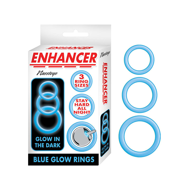 Enhancer Blue Glow Rings Set of 3-Pinkfoxxx