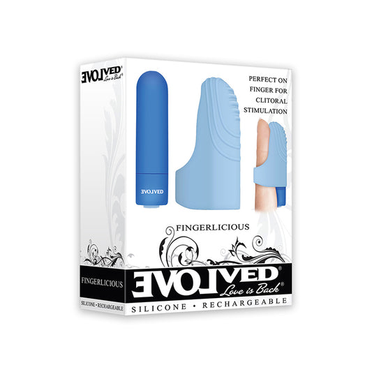 Evolved Fingerlicious Rechargeable Silicone Finger Vibrator Blue-Pinkfoxxx