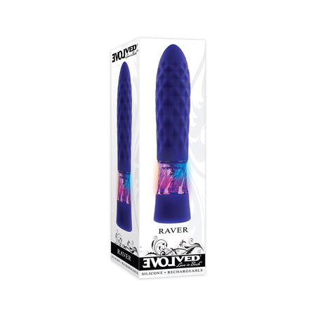 Evolved Raver Light-Up Rechargeable Silicone Bullet Vibrator Purple-Pinkfoxxx