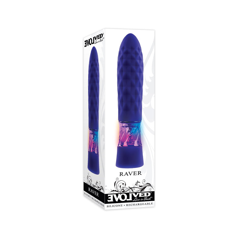 Evolved Raver Light-Up Rechargeable Silicone Bullet Vibrator Purple-Pinkfoxxx