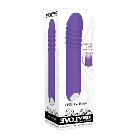 Evolved The G-Rave Light-Up Rechargeable Silicone G-Spot Vibrator Purple-Pinkfoxxx