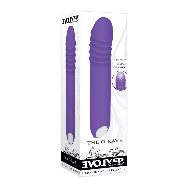 Evolved The G-Rave Light-Up Rechargeable Silicone G-Spot Vibrator Purple-Pinkfoxxx