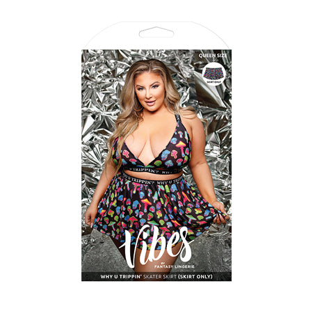 Fantasy Lingerie Vibes Why U Trippin' Skater Skirt Black-Pinkfoxxx