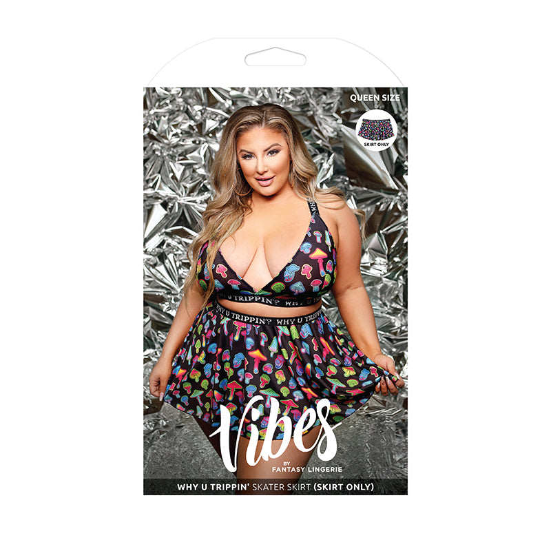 Fantasy Lingerie Vibes Why U Trippin' Skater Skirt Black-Pinkfoxxx