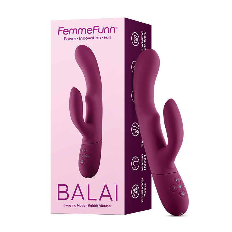 FemmeFunn Balai Rechargeable Silicone Swaying Motion Dual Stimulation Vibrator-Pinkfoxxx