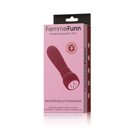 FemmeFunn Booster Bullet Massager Rechargeable Silicone Vibrator-Pinkfoxxx