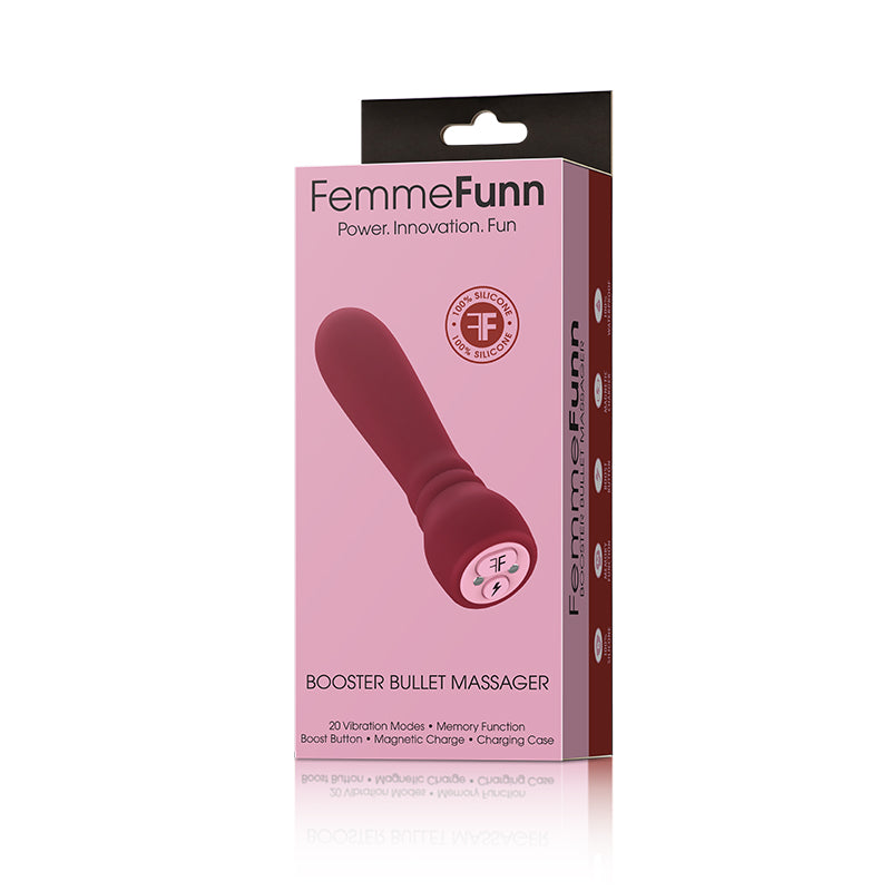 FemmeFunn Booster Bullet Massager Rechargeable Silicone Vibrator-Pinkfoxxx