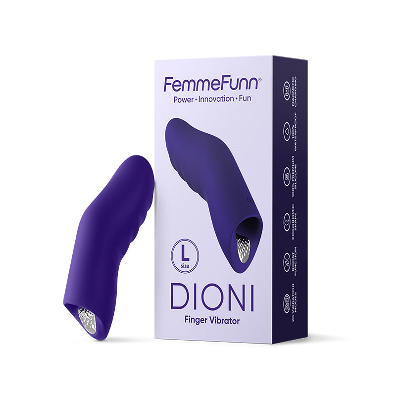FemmeFunn Dioni Rechargeable Silicone Finger Vibrator Dark Purple-Pinkfoxxx