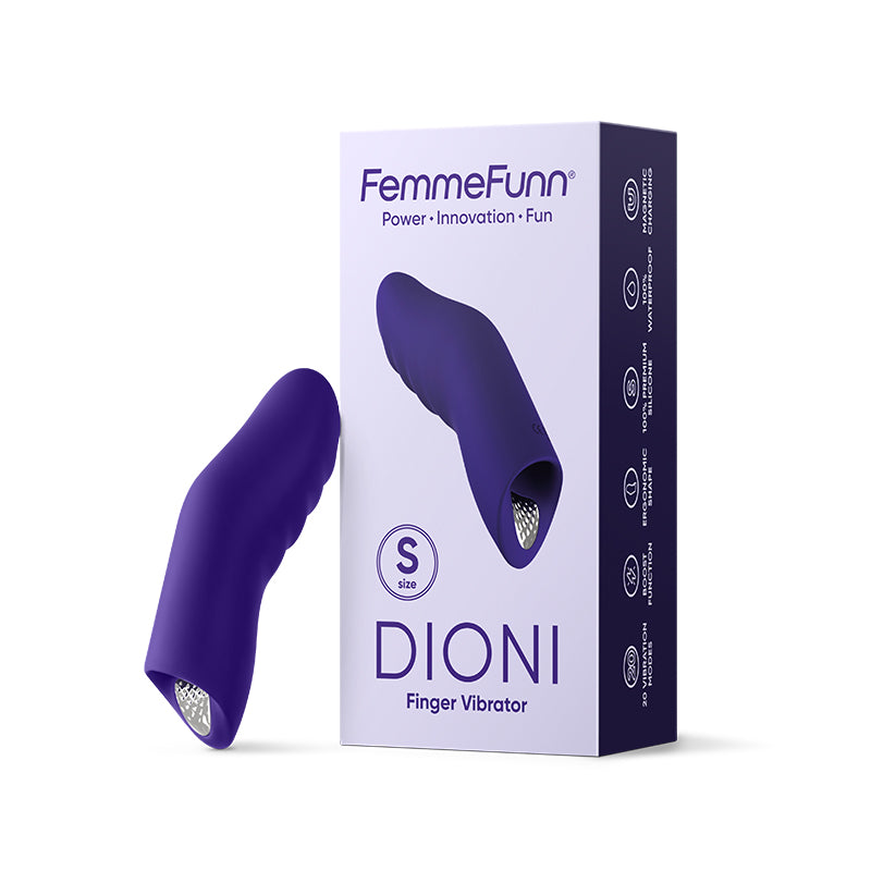 FemmeFunn Dioni Rechargeable Silicone Finger Vibrator Dark Purple-Pinkfoxxx