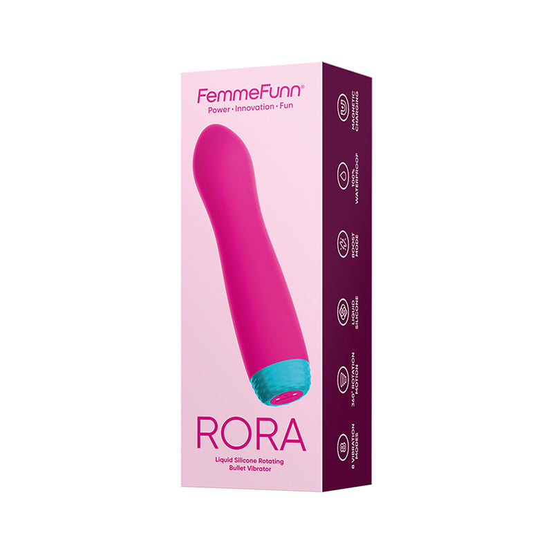 FemmeFunn Rora Rechargeable Silicone Rotating Bullet Vibrator-Pinkfoxxx