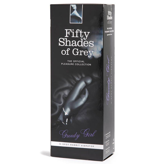 Fifty Shades of Grey Greedy Girl Rechargeable Silicone G-Spot Rabbit Vibrator Black-Pinkfoxxx