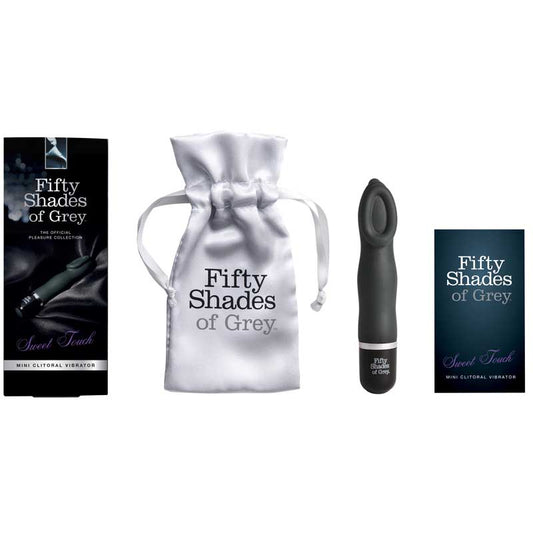 Fifty Shades of Grey Sweet Touch Silicone Mini Clitoral Vibrator Black-Pinkfoxxx