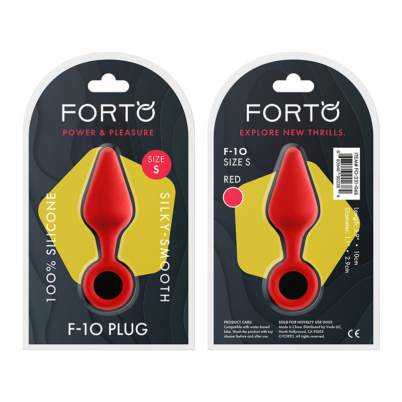 Forto F-10 Silicone Anal Plug with Pull Ring-Pinkfoxxx