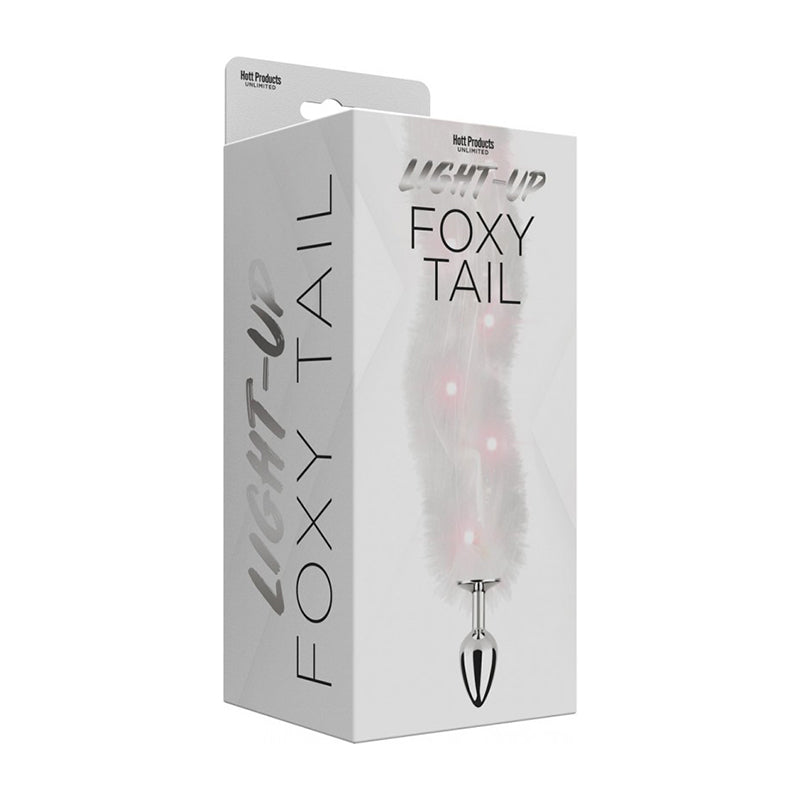 Foxy Tail Light Up Faux Fur Butt Plug With Multicolored Light Pattern-Pinkfoxxx