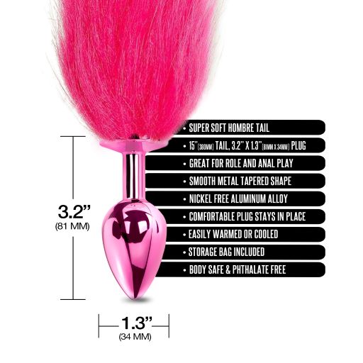 NIXIE METAL PLUG W/ OMBRE TAIL MEDIUM PINK METALLIC - GN1000327