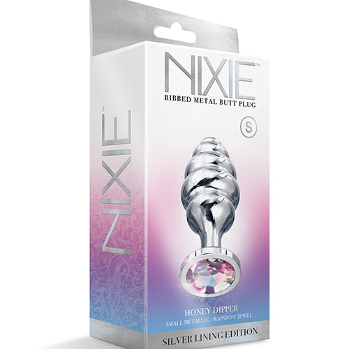 NIXIE HONEY DIPPER SMALL RIBBED STAINLESS STEEL PLUG - GN1000328