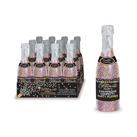 Glitterati Champagne Party Popper 12-Piece Display-Pinkfoxxx