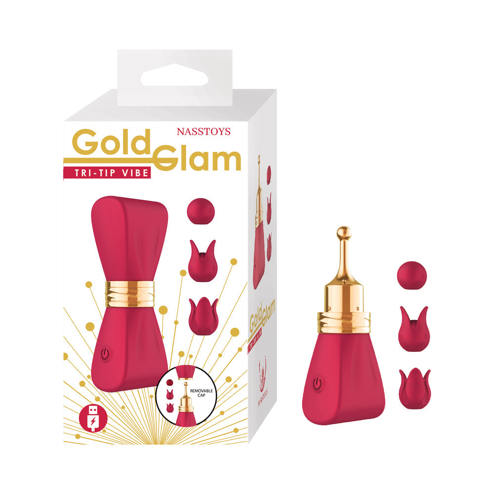 Gold Glam Tri-Tip Vibe Red