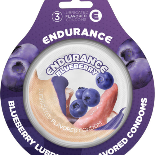 ENDURANCE FLAVORED CONDOMS 3PK-BLUEBERRY