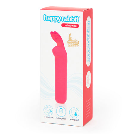 Happy Rabbit Rechargeable Silicone Bullet Vibrator With Ears-Pinkfoxxx