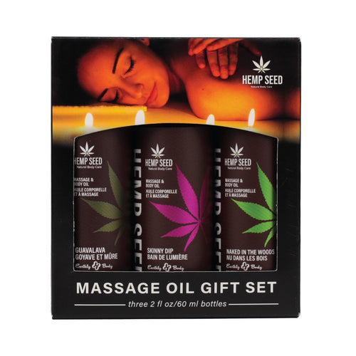 HEMP SEED VALENTINE '26 MASSAGE OIL TRIO GIFT SET 2OZ - EBMASGV226