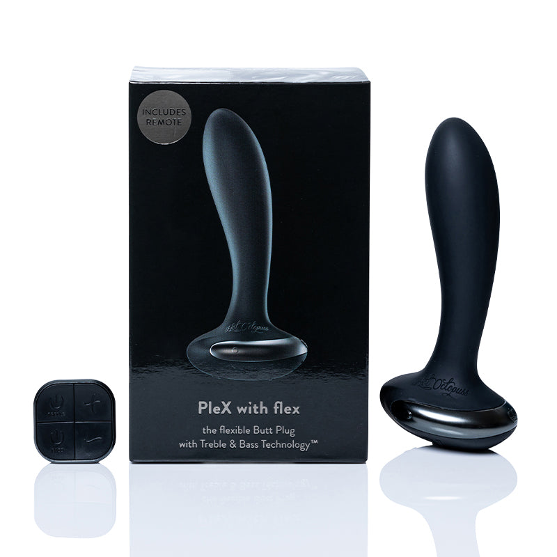 Hot Octopuss PleX with Flex Rechargeable Flexible Vibrating Anal Plug Black-Pinkfoxxx