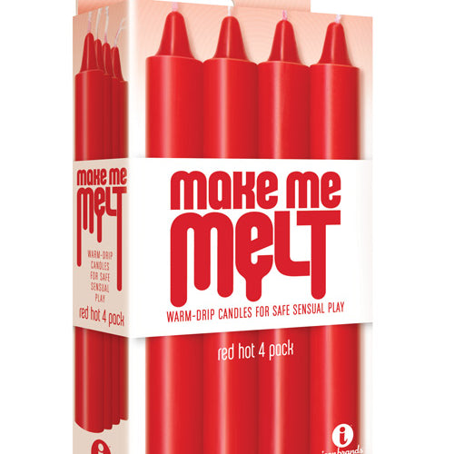 THE 9'S MAKE ME MELT SENSUAL WARM-DRIP CANDLES 4PK RED - IB23242
