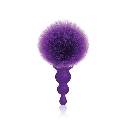 THE 9S COTTONTAILS BUNNY TAIL BUTT PLUG BEADED PURPLE - IB2689