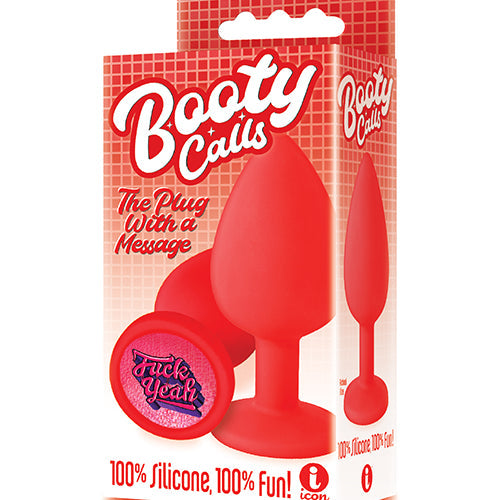 THE 9'S BOOTY CALL SILICONE BUTT PLUG RED FUCK YEAH - IB2690